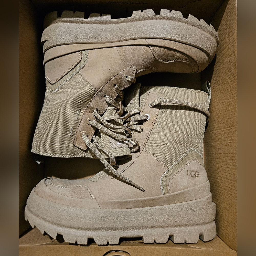 UGG Tan Lace-Up Boots